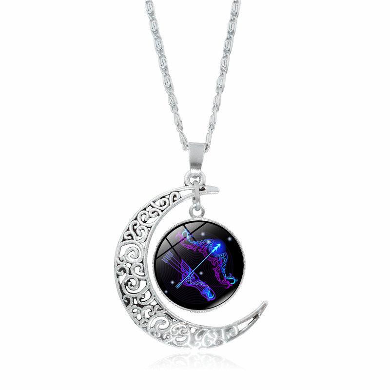 12 Constellation Moon Pendant Necklace | Daily Wear