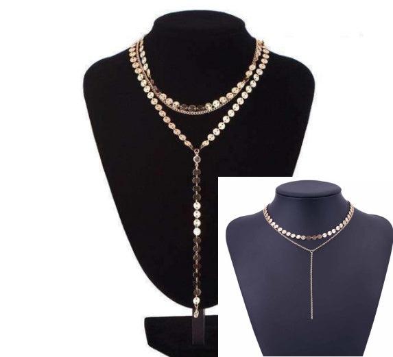Tattoo Coin Choker Rhinestone Crystal Necklace
