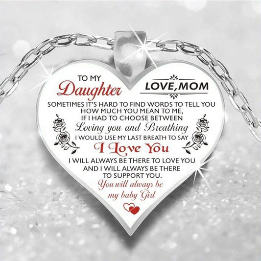 Peach Heart Sweater Chain Necklace Father B