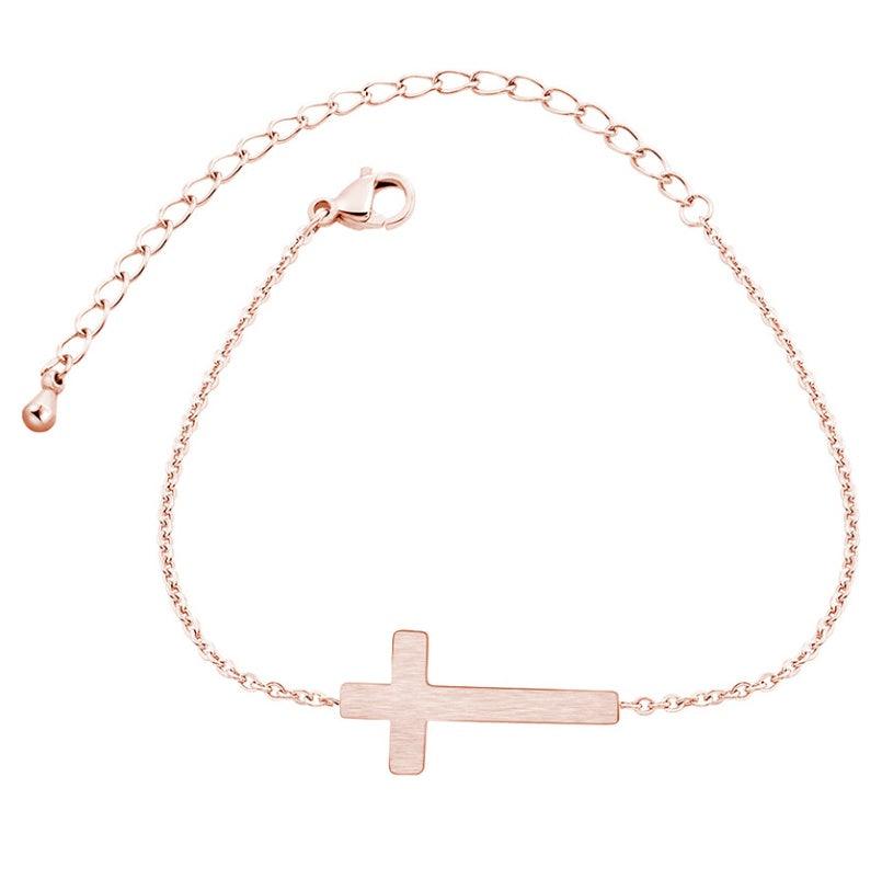 Jesus Christ Cross Bracelet | Daily Wear Rose Gold