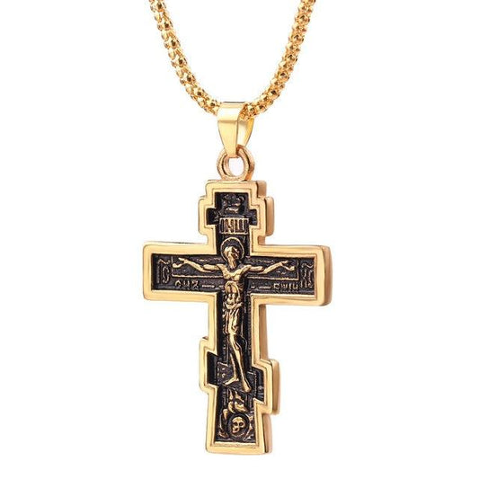 Cross Jesus Pendant Necklace | Daily Wear Gold