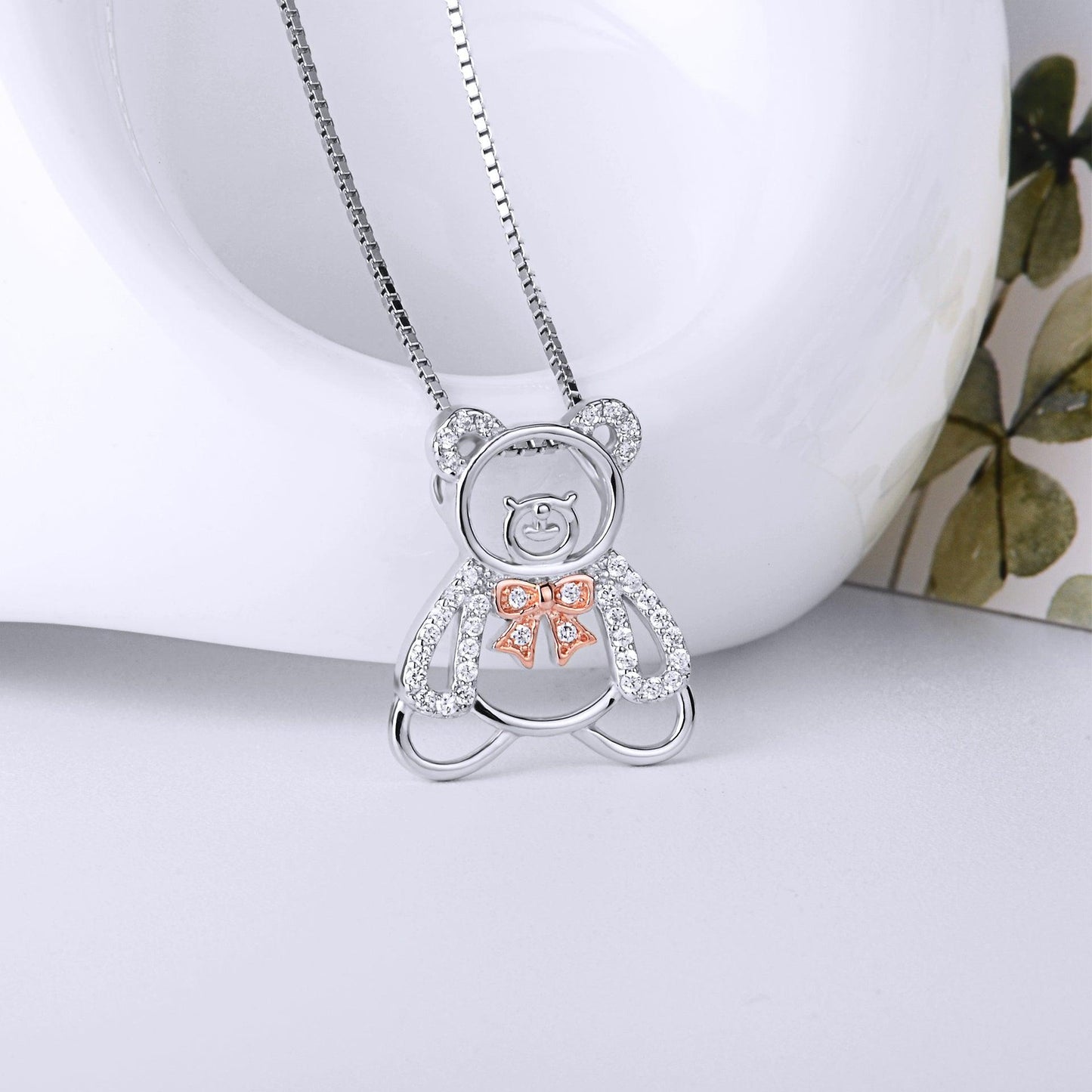 925 Silver Cute Bear Necklace | Daily Wear