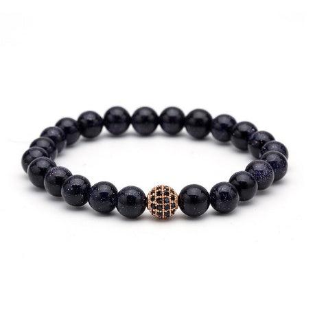 Natural Stone Micro Crown Copper Bracelet M