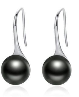 Korean All-match Female Pearl Earrings Black