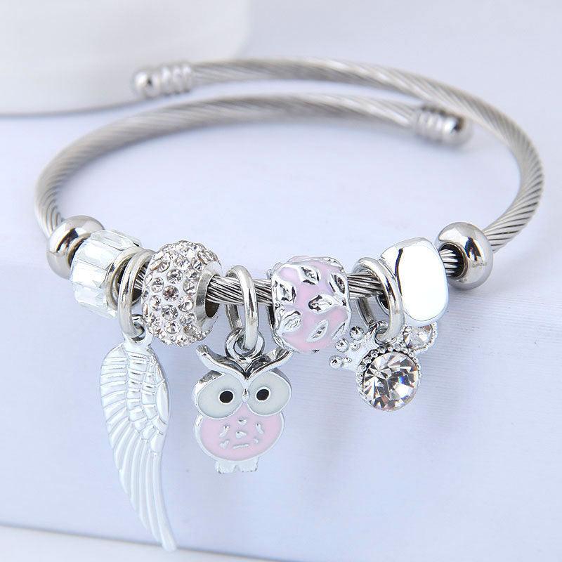DIY Beaded Owl Angel Wings Pendant Bracelet | Daily Wear