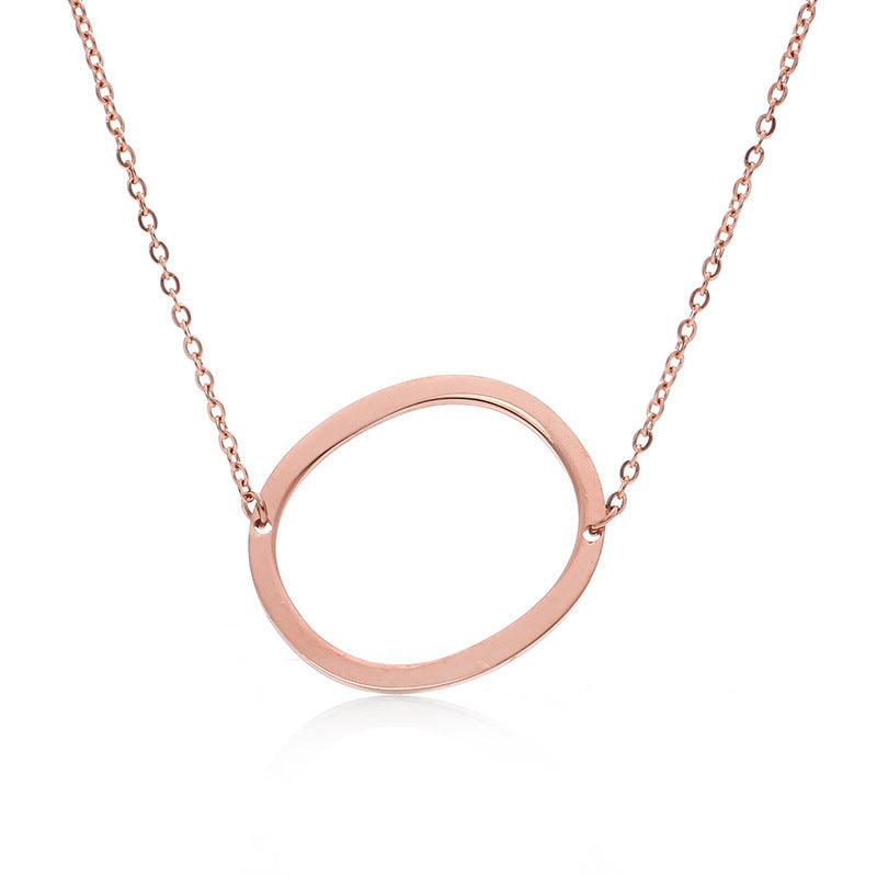 Initial Letter Pendant & Necklace | Gold Plated Rose Gold O