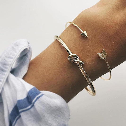 Vintage Cuff Arrow Knotted Bracelet | Fashion Jewelry