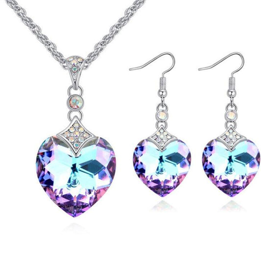 Crystal Heart Jewelry Set | Daily Wear