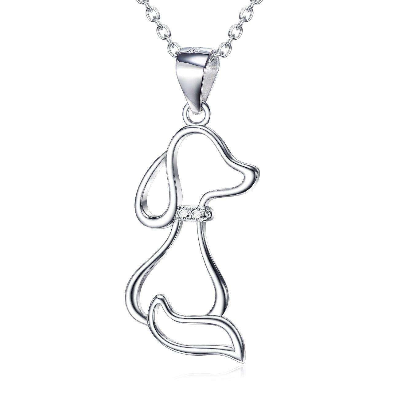 Dog Necklace In 925 Sterling Silver - Pet Lover Jewelry default