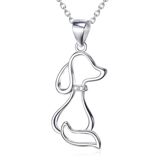 Dog Necklace In 925 Sterling Silver - Pet Lover Jewelry default