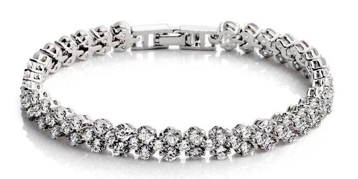 Shiny Diamante 925 Silver Bracelet | Daily Wear