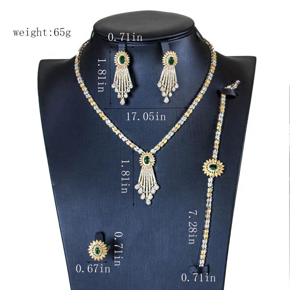 Elegant Four-piece Zircon Jewelry Set | Fashion Collection