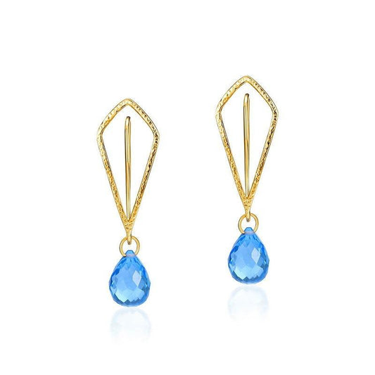 Elegant Crystal Earrings | Daily Wear Golden