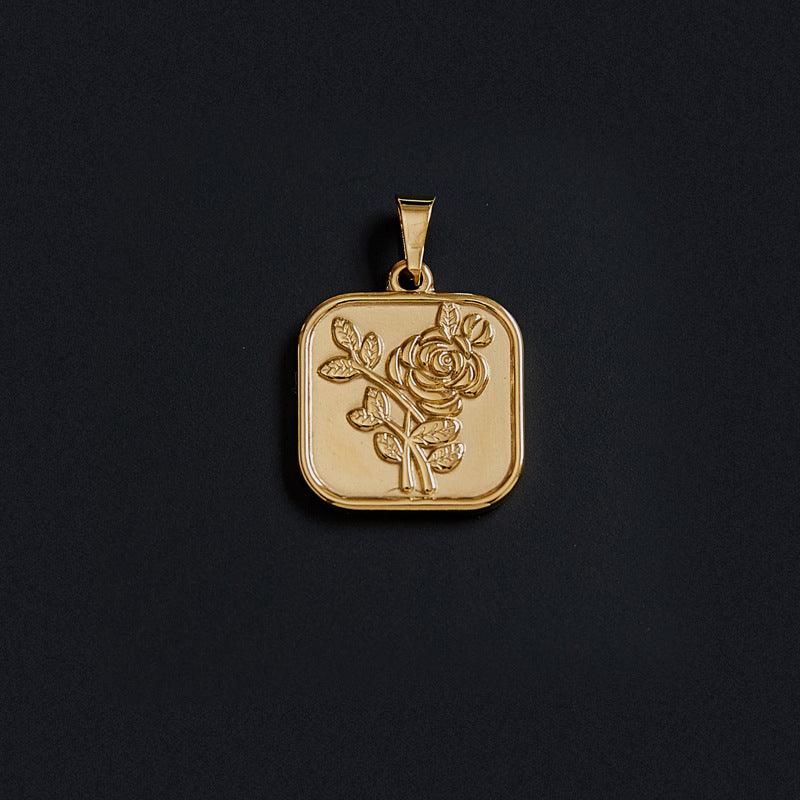 Cross Peach Heart Pendant - Daily Wear K