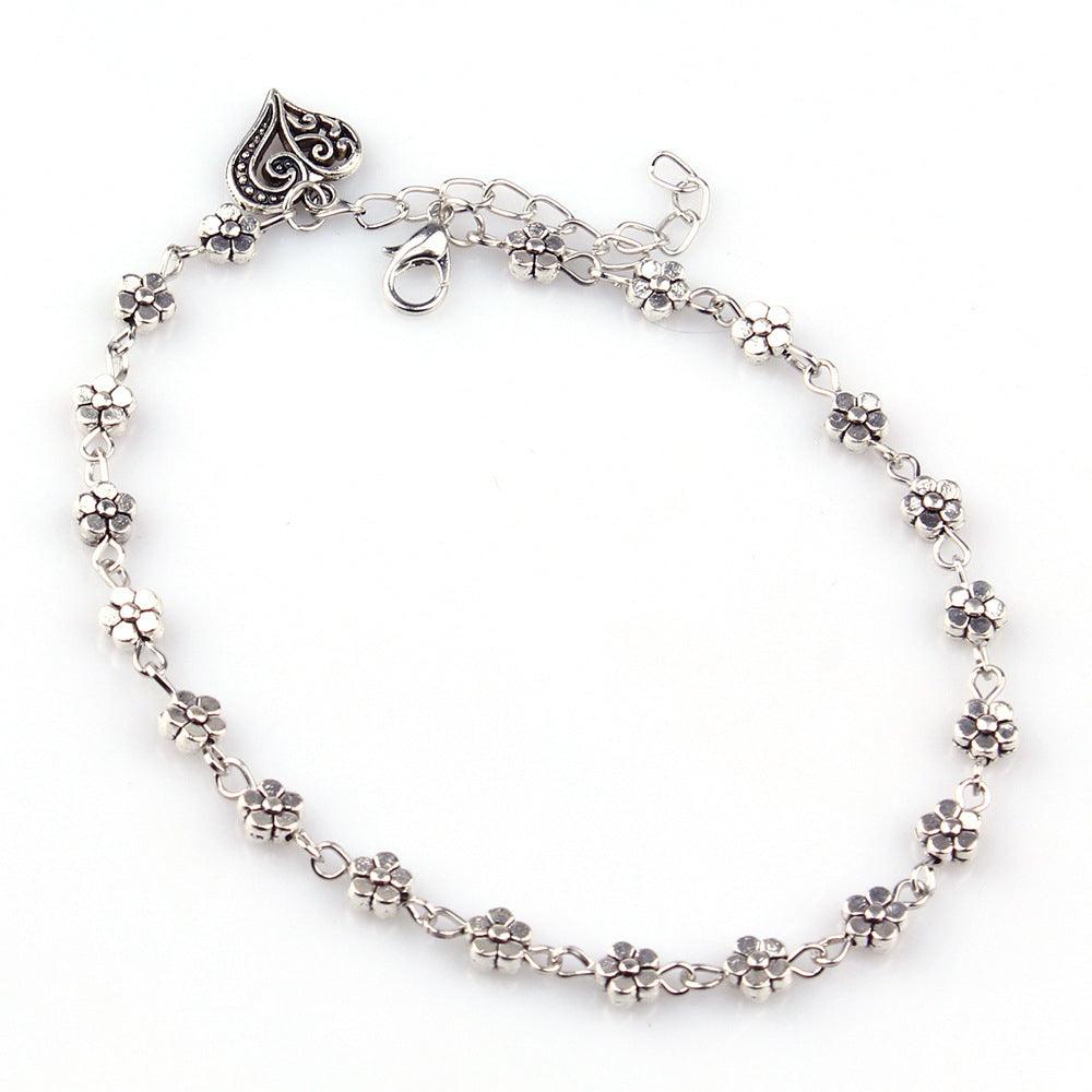 Heart Shaped Anklet | Summer Collection Silver