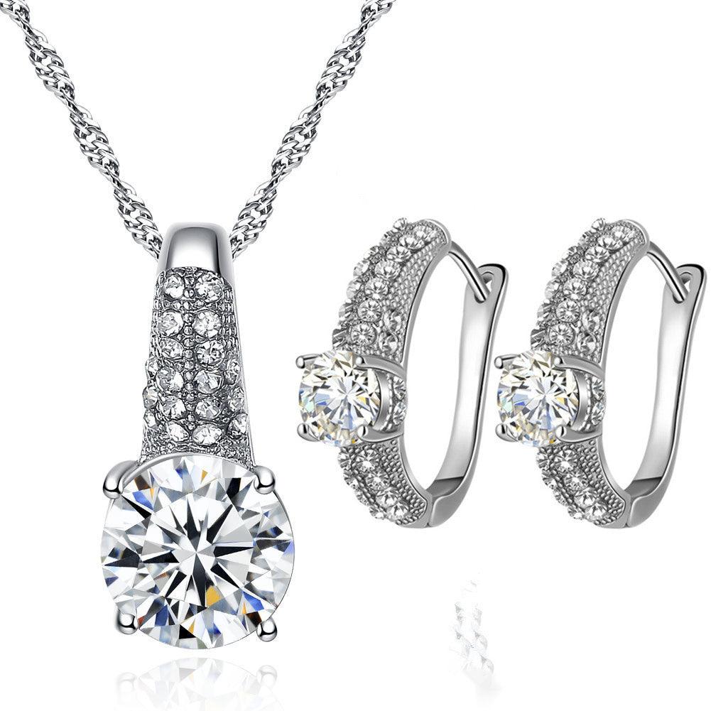 Bridal Necklace Earring Jewelry Set | Bridal Wear Silver