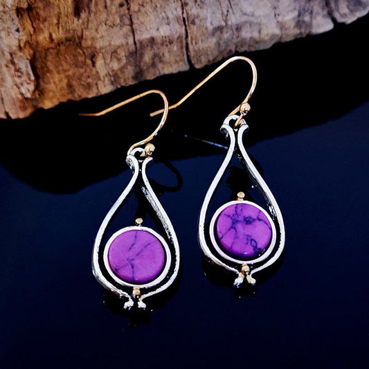 Fashion Crystal Earrings for Women Vintage Drop Jewelry Purple