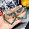 Fashion Peach Heart Earrings green