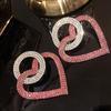 Fashion Peach Heart Earrings Pink