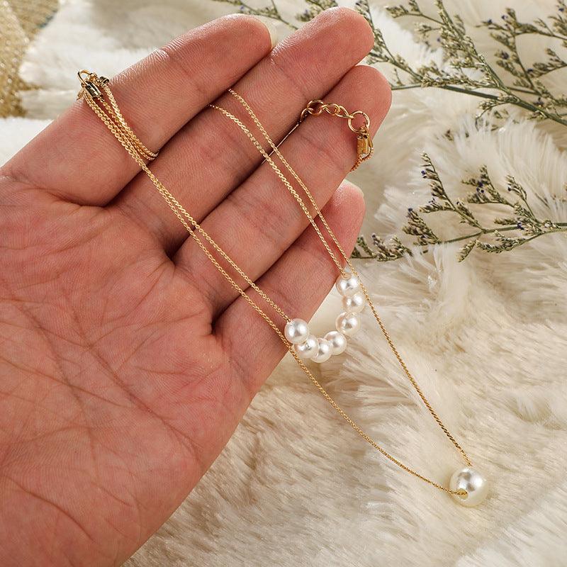 Double Pearl Fashion Necklace | Daily Wear