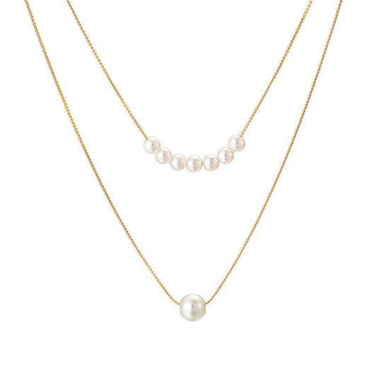 Double Pearl Fashion Necklace | Daily Wear
