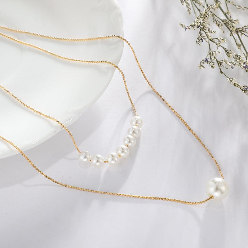 Double Pearl Fashion Necklace | Daily Wear
