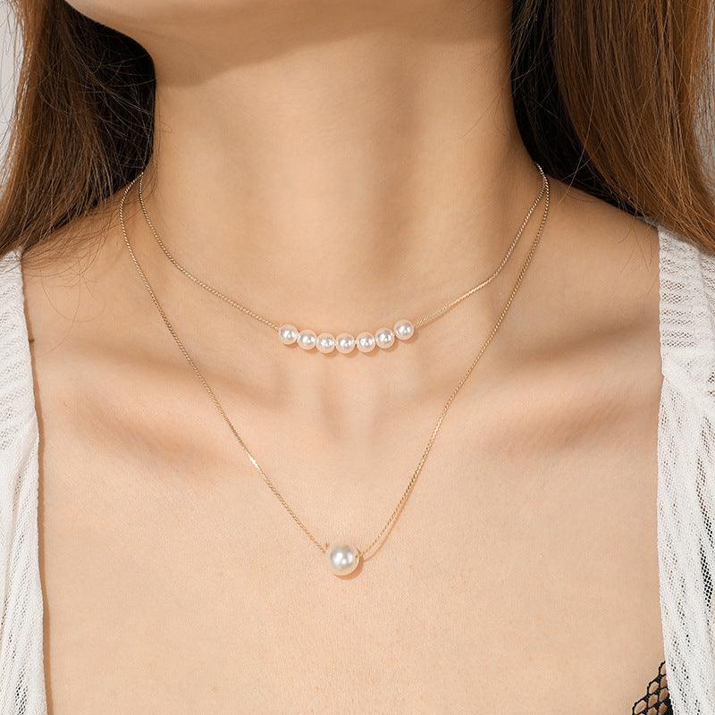 Double Pearl Fashion Necklace | Daily Wear