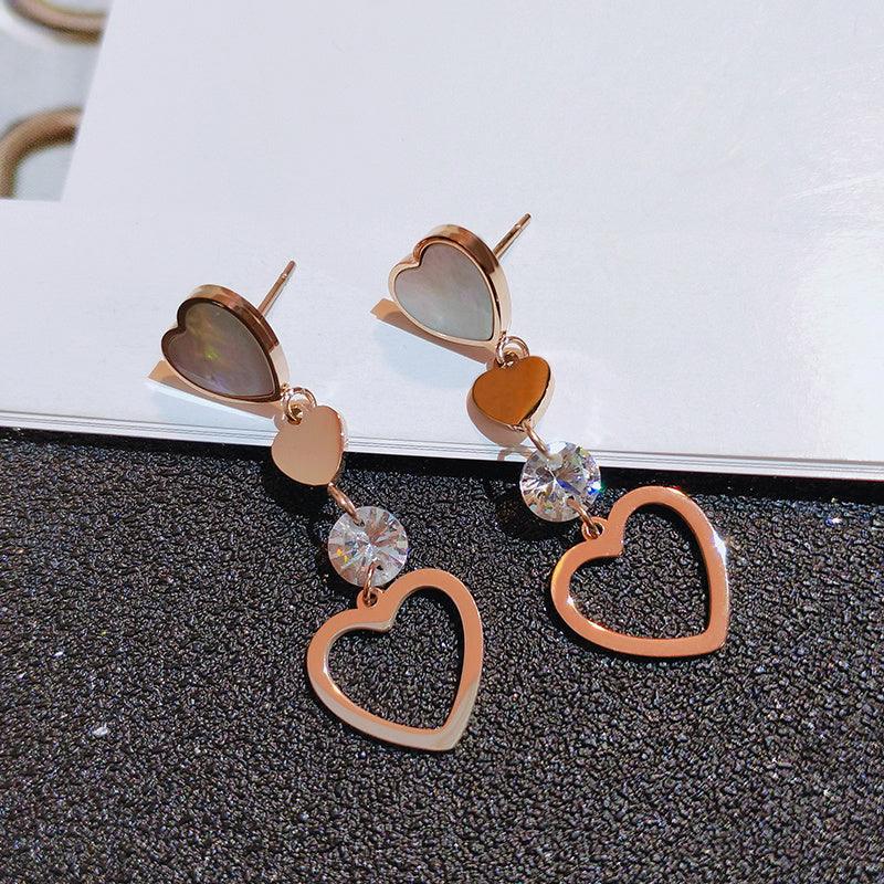 Red Love Long Earrings | Daily Wear