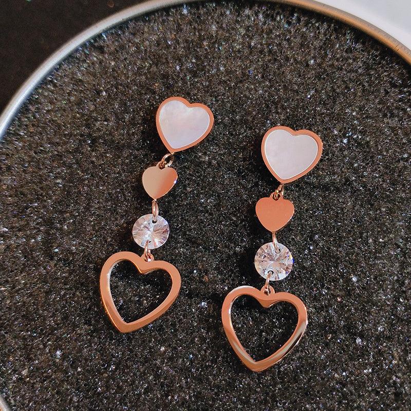 Red Love Long Earrings | Daily Wear