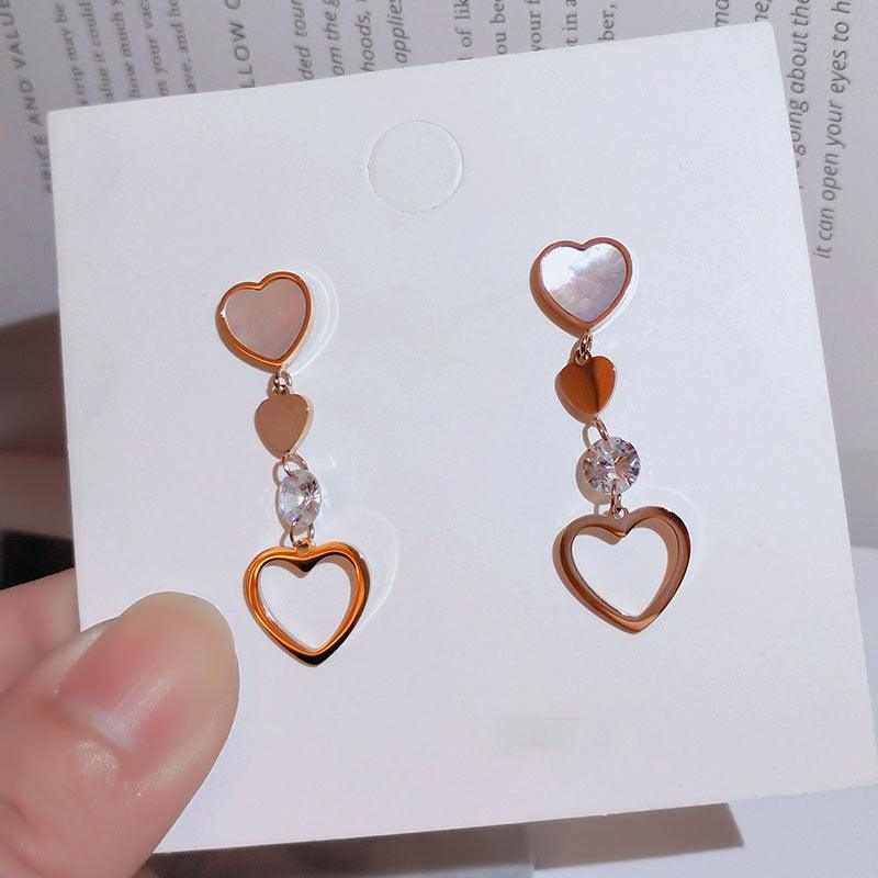 Red Love Long Earrings | Daily Wear