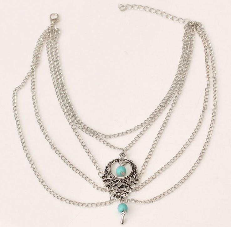 Bohemian Style Beach Anklets | Beach Collection Silver-A