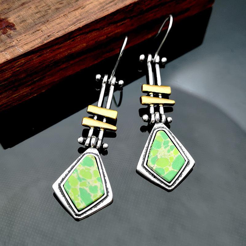 Women's Long Earrings with Turquoise High-End Design