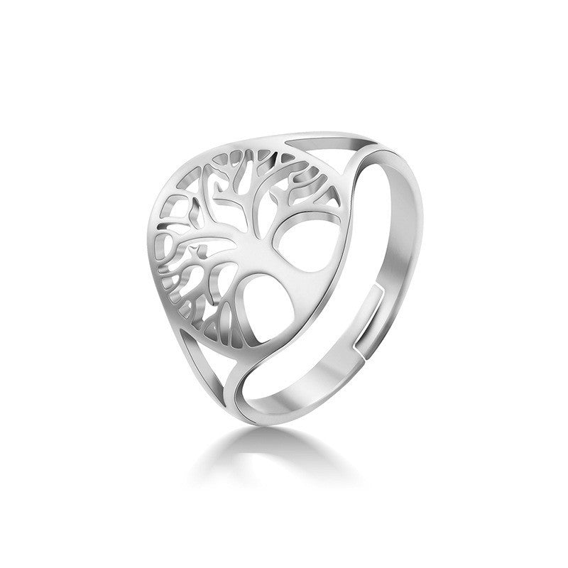 Retro Hollow Design Tree Of Life | Daily Wear White