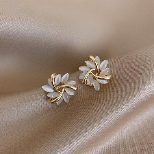 High Sense Opal Sun Flower Earrings Fashion Jewelry Silver needle