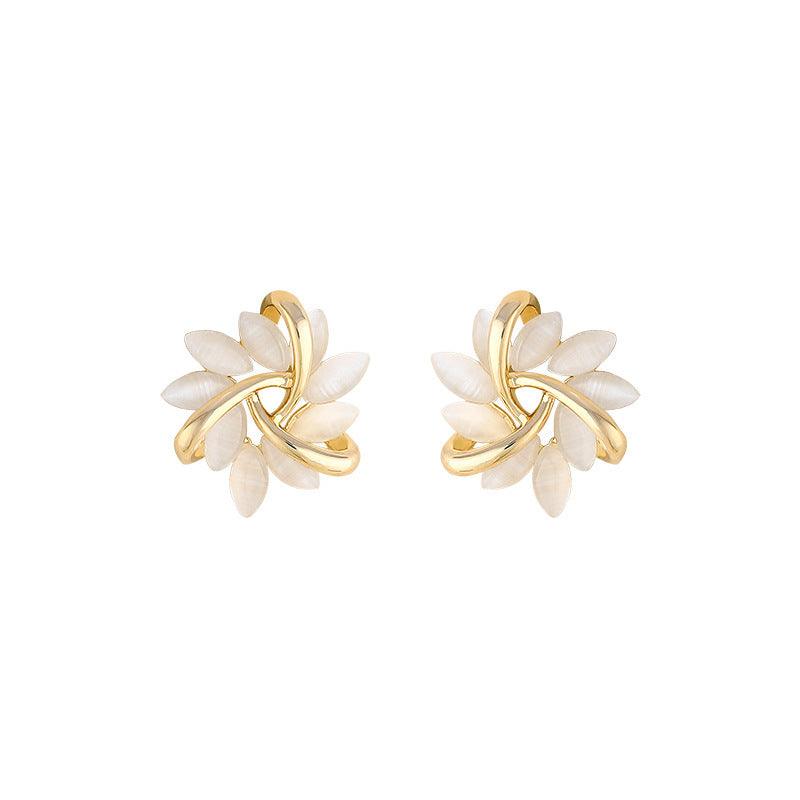 High Sense Opal Sun Flower Earrings Fashion Jewelry