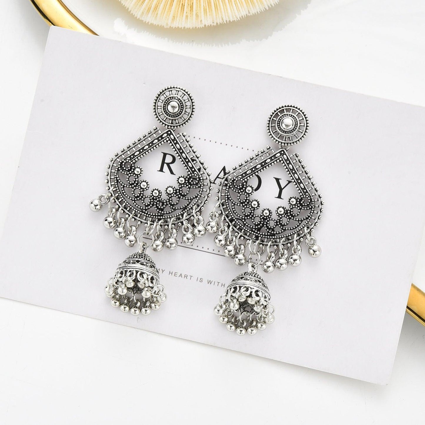 Bell Tassel Earrings | Daily Wear Silver C