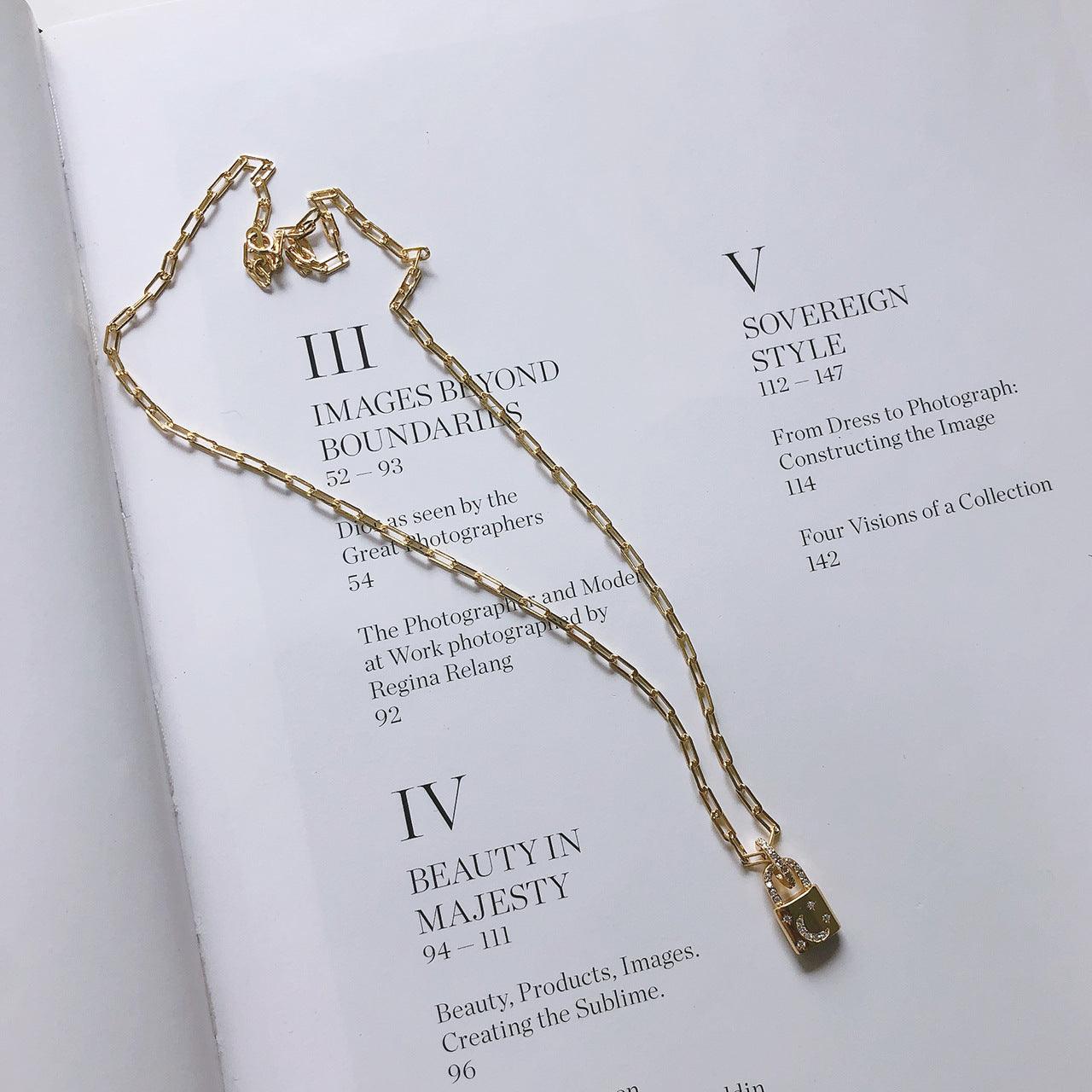 Sterling Silver Diamond Lock Necklace | Fashion Wear