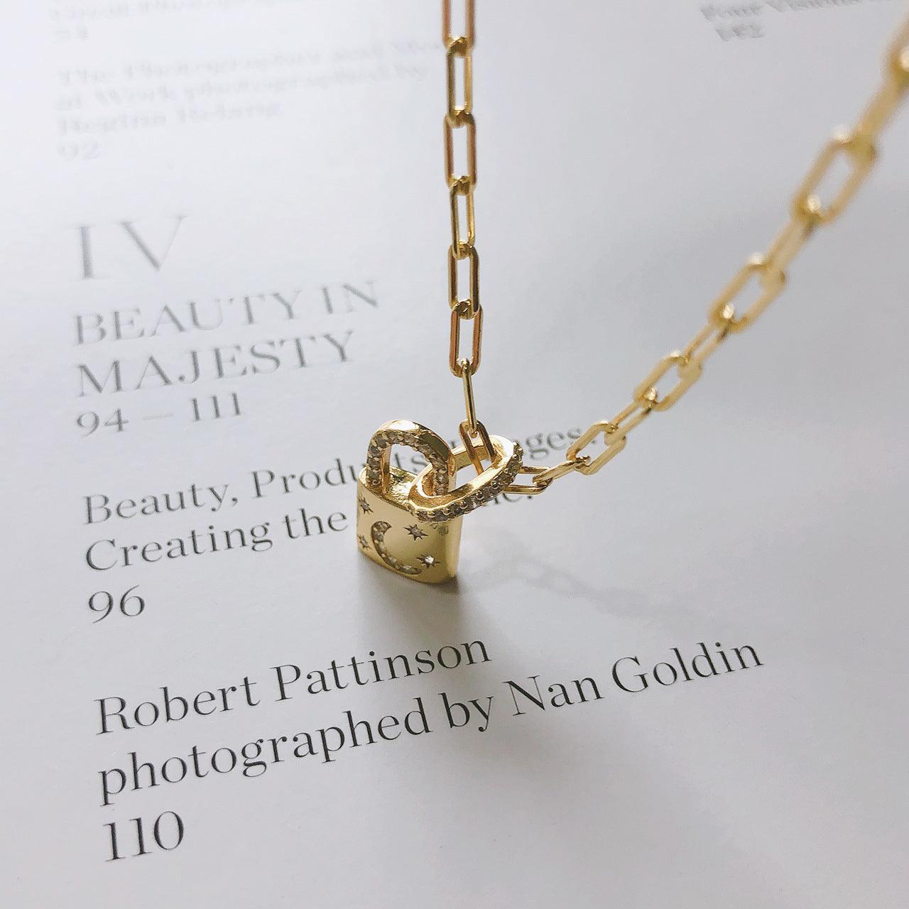Sterling Silver Diamond Lock Necklace | Fashion Wear