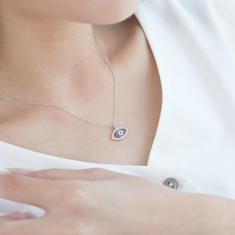 Atmospheric Eye Necklace In S925 Sterling Silver | Daily Wear