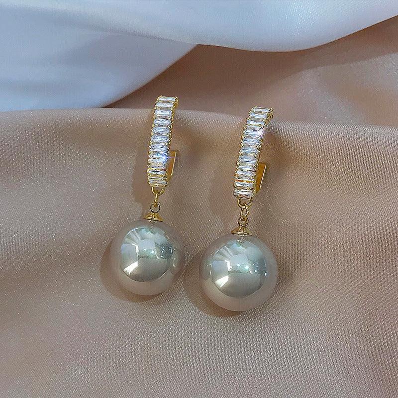 Oversized White Pearl Drop Earrings