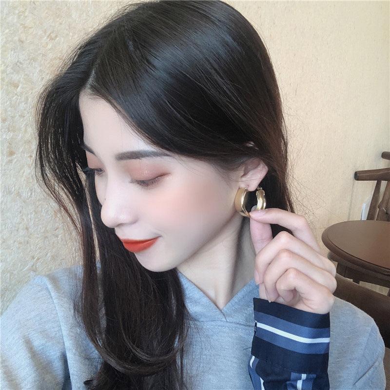Minimalist Brand Hoop Circle Earrings