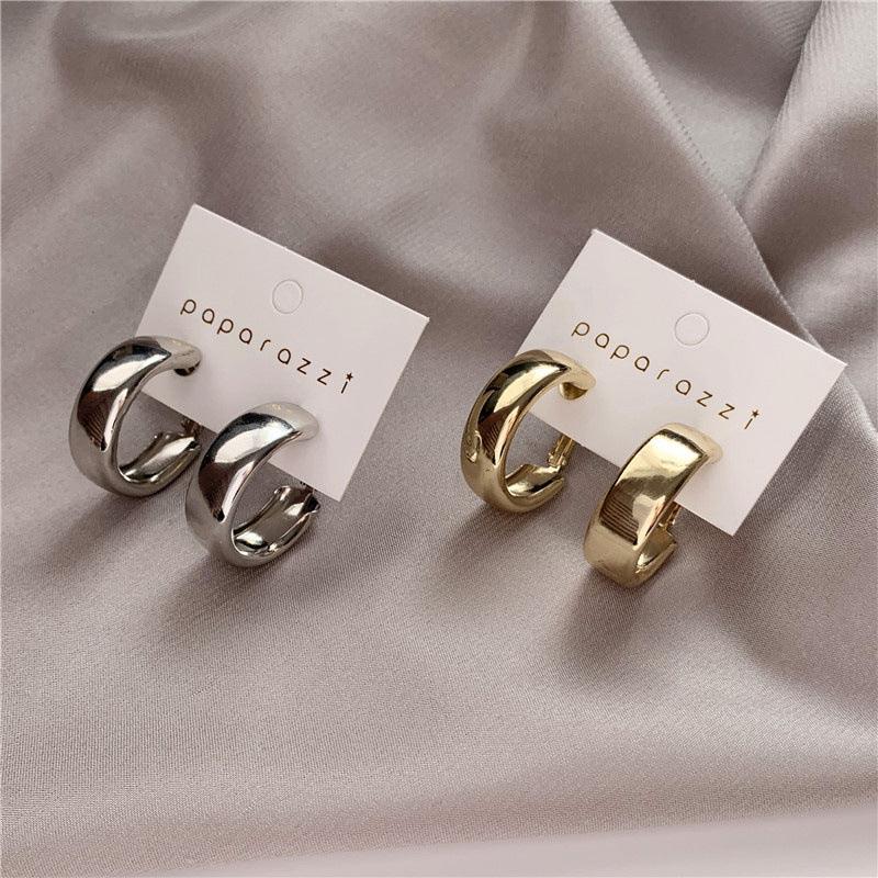 Minimalist Brand Hoop Circle Earrings