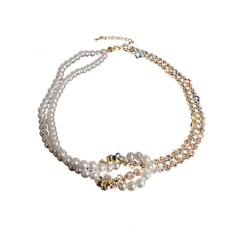 Pearl Crystal Choker Necklaces | Party Collection Gold