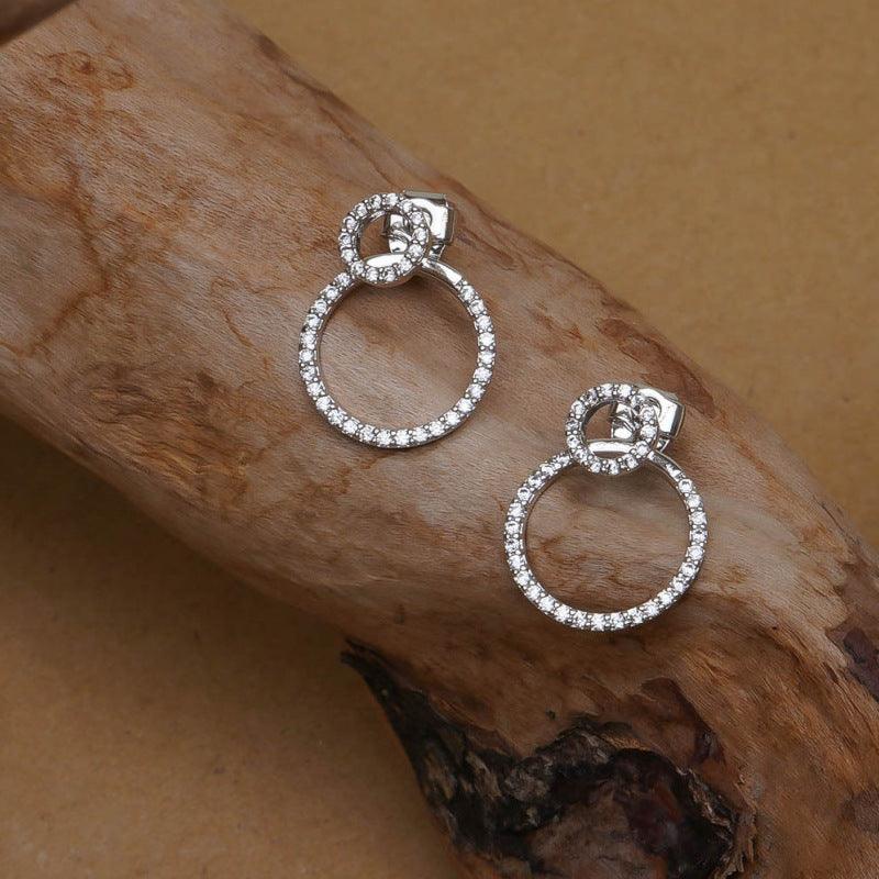Micro Pave Zircon Studs Silver