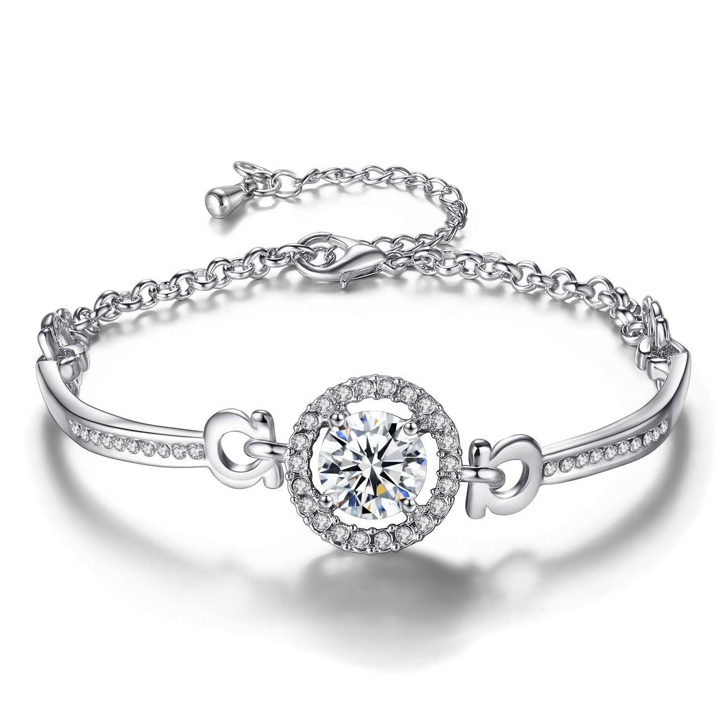 Trendy Korean Style Zircon Bracelet | Daily Wear Silver
