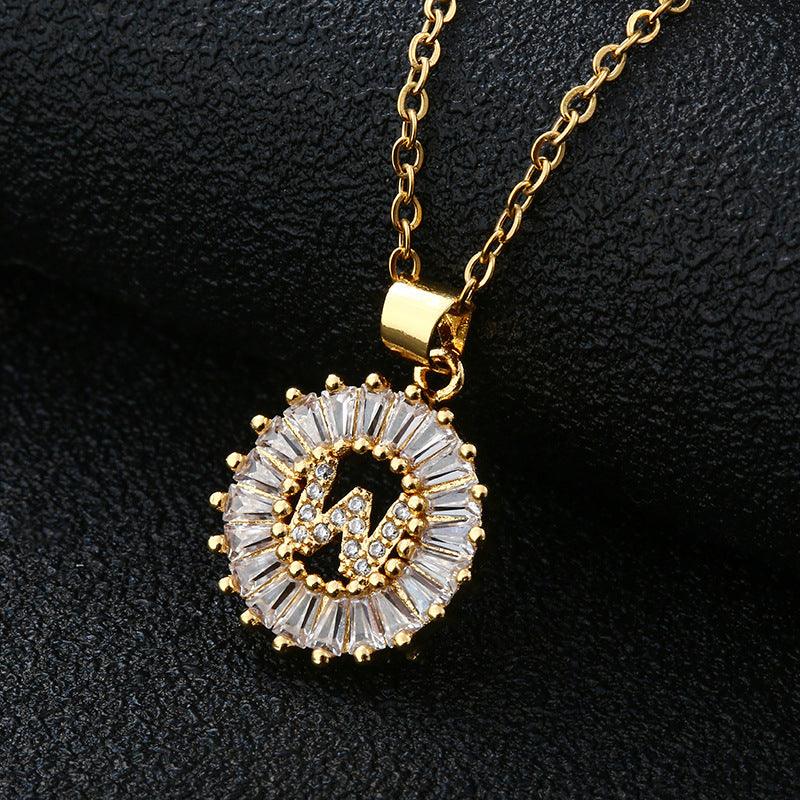 26 Letters Copper Pendant Necklace W