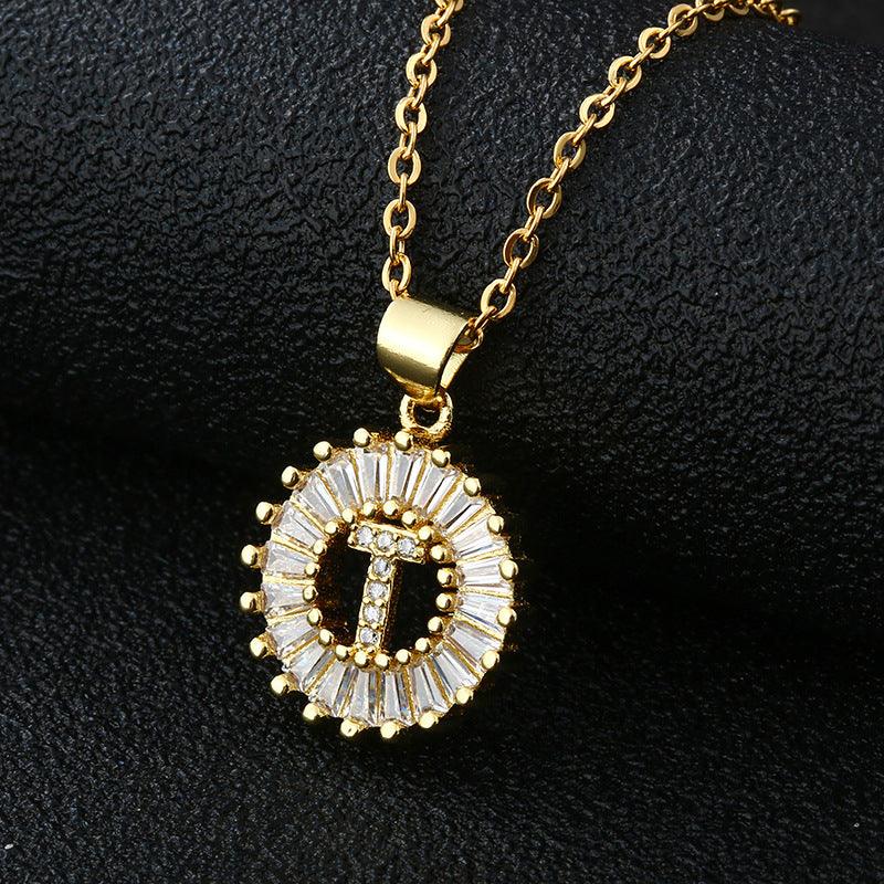 26 Letters Copper Pendant Necklace
