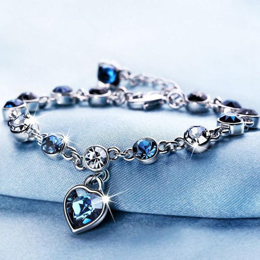 Heart Of The Ocean Crystal Bracelet | Fashion Jewelry Blue