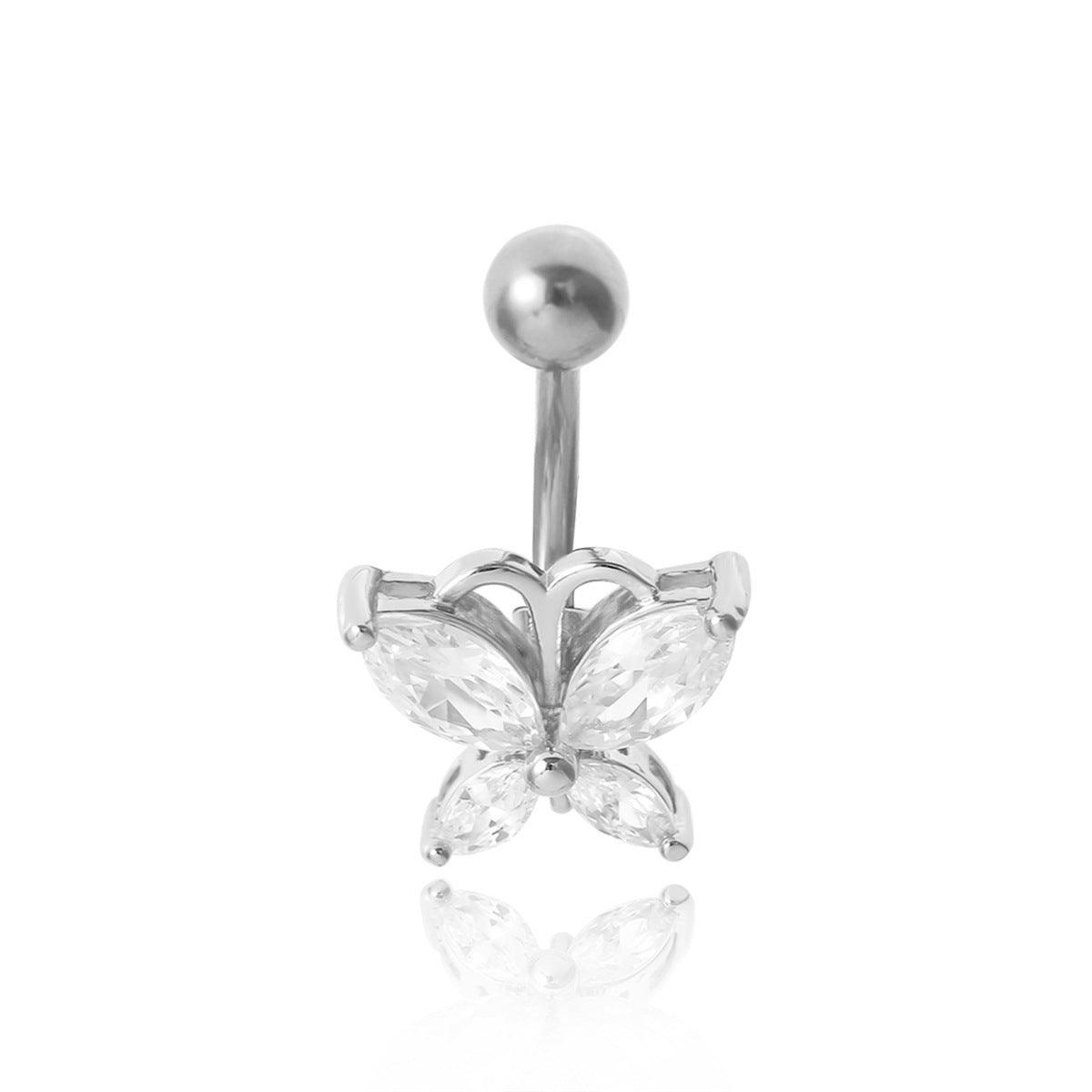 Fashion Butterfly Belly Button | Party Wear Silver