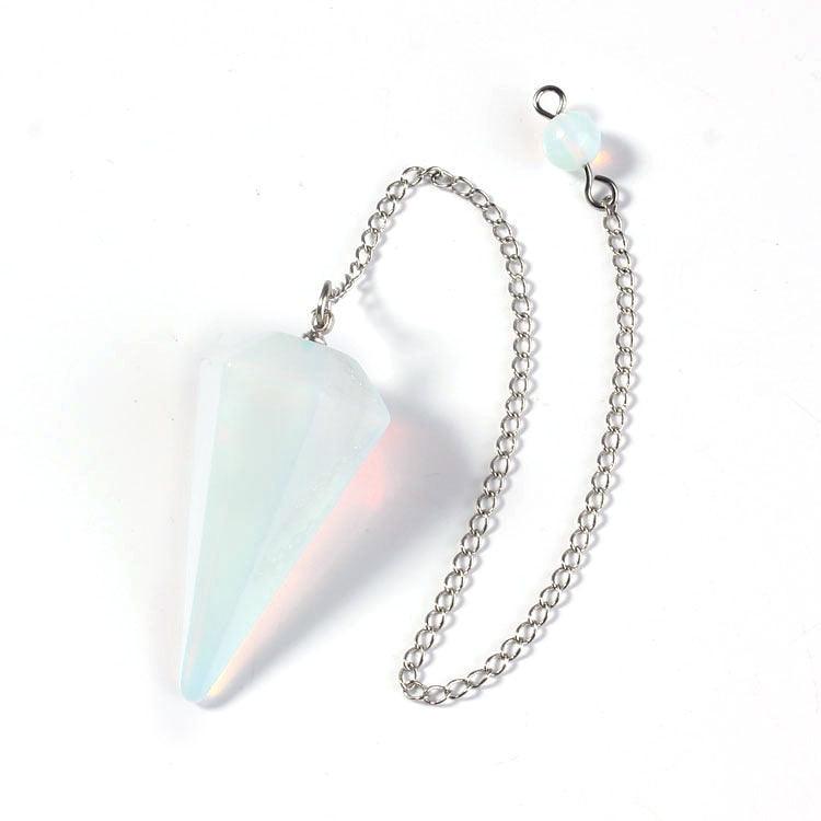 Crystal Hexagonal Cone Pendant Necklace F